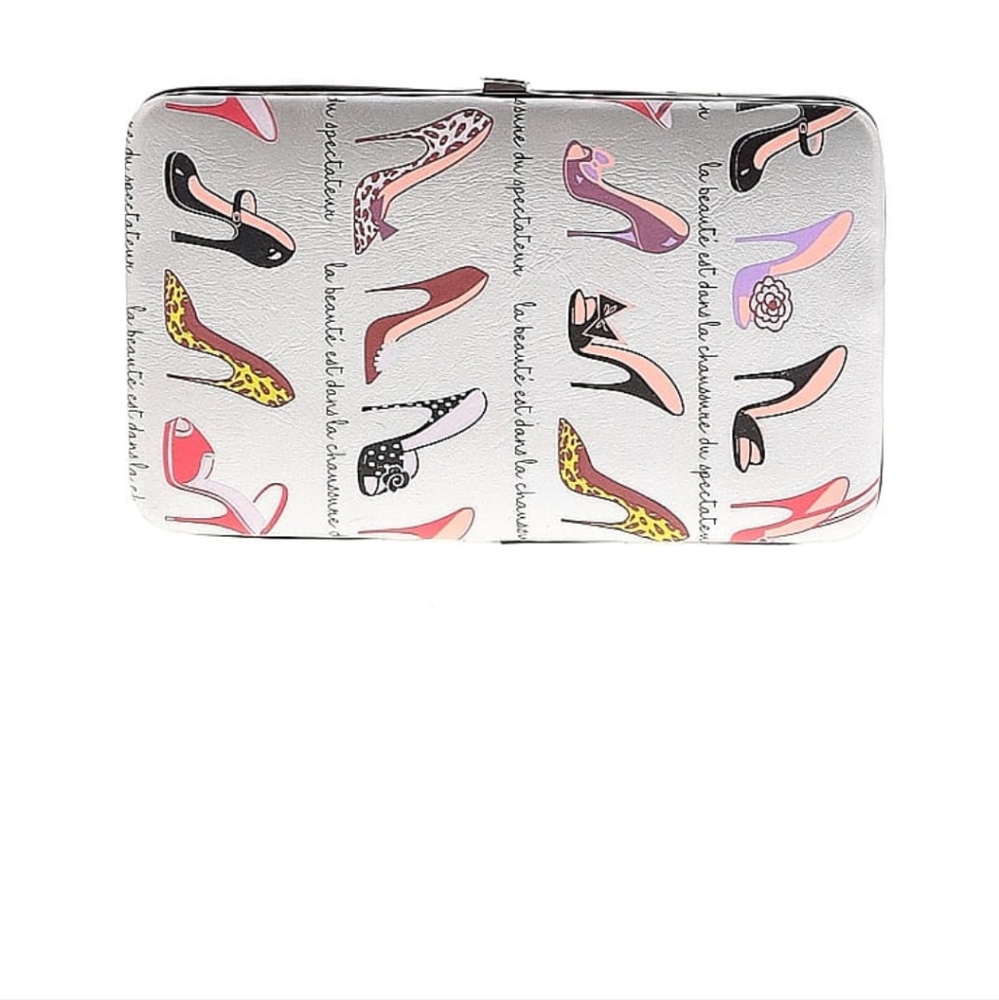Fluff Silver and Pink Clutch with Shoe Print - Picture 2 of 4